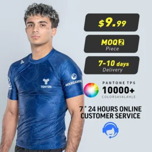Factory Custom Rash Guard Compression Shirt with UPF50+ Moisture-Wicking Fabric for Water Sports and BJJ Jiu-Jitsu
