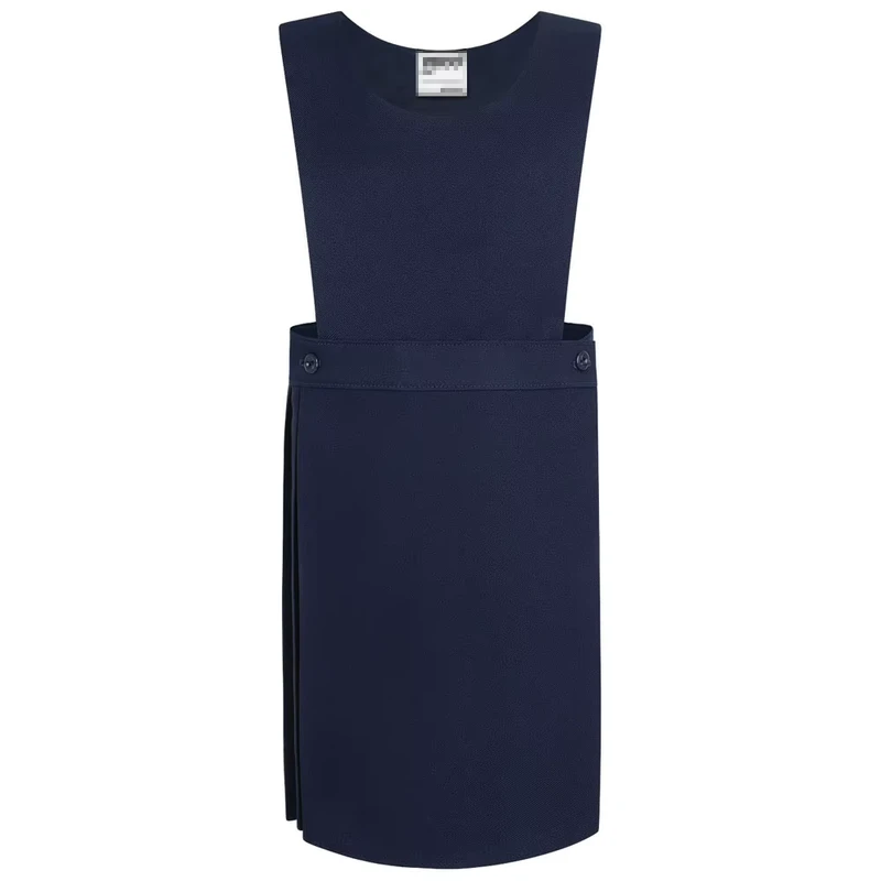 Factory Custom School Uniforms Kids School Pinafore Knife Pleated O neck Plain Tank Dresses for Student
