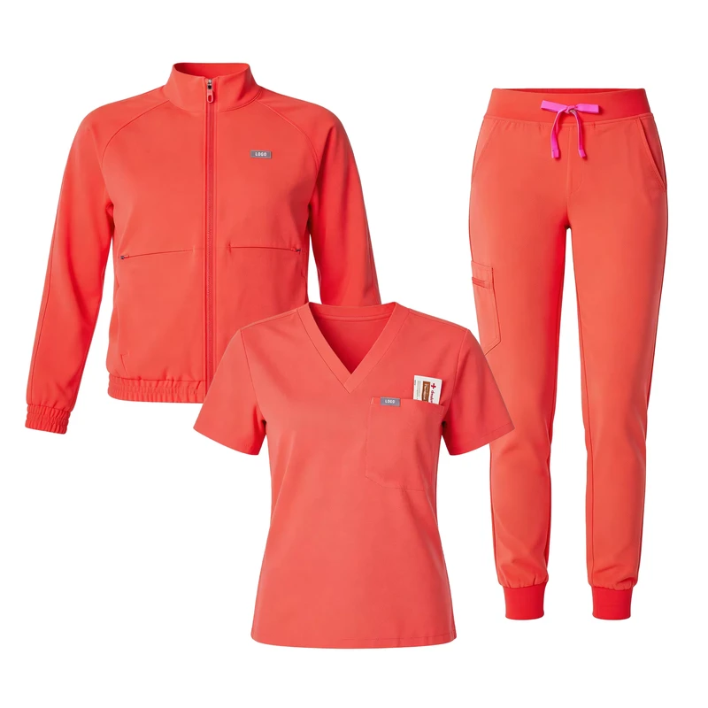Factory Custom Scrub Anti Wrinkle Hospital Uniform Jacket Stretch Nursing Uniforms Medical Scrub Jackets Nurse Sets
