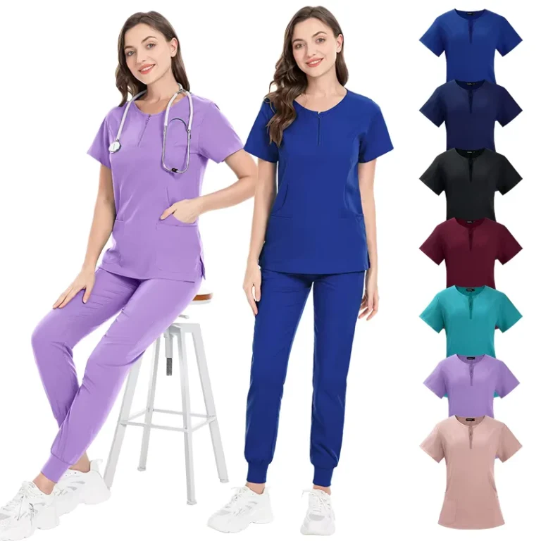 Factory-Custom-Stretch-Nursing-Uniforms-Suit-Female-Nurse-Uniform-Design-Scrubs-Medical-Uniforms-Sets-for-Women-With-Pockets