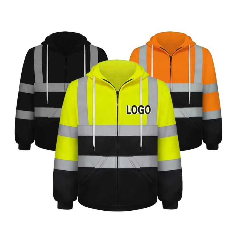 Factory Custom Thermal Windproof Cotton CE-Certified Breathable Quick-Dry Work Coverall with Reflective Strips and Zipper