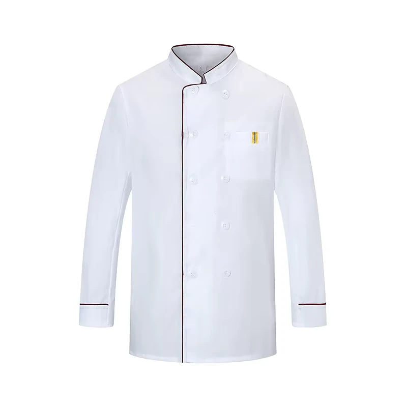 Factory Custom Women's Chef Uniform Jacket in Navy and White