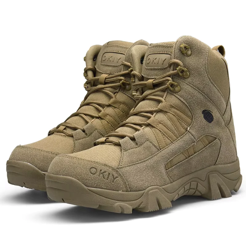 Factory Customize Outdoor Trekking Hiking Boots Black Combat Tactical Boots for Men