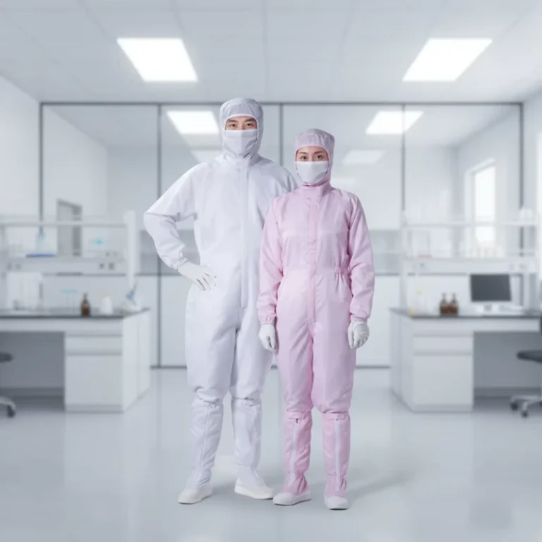Factory-Customize-Washable-ESD-Cleanroom-Coverall-5mm-Polyester-Carbon-Fiber-Lint-Free-Clothes-for-Semiconductor-Industry