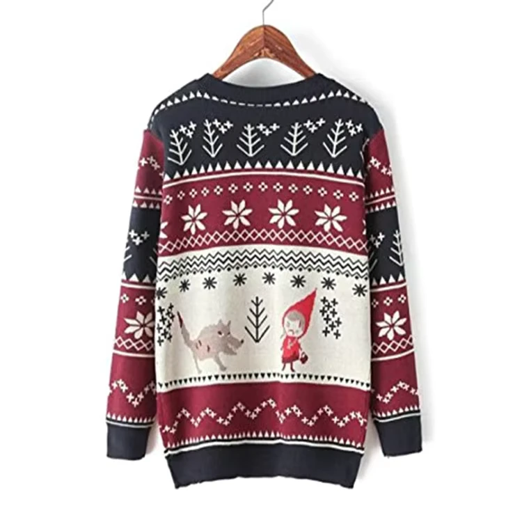 Factory Customized Christmas Style Crew Neck Pullover Sweater Jacquard Family Christmas Sweater