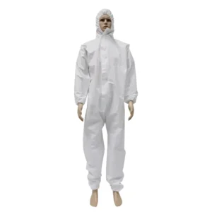 Factory Customized Disposable Micropourous SF Microporous Coverall with Hood 55gsm Waterproof Anti Static Blue 1PC BAG