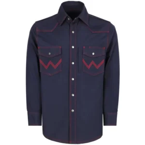 Factory Customized Western Style Cotton FR Metal Snaps Flame Resistant Welding Work Shirt Cat2/nfpa2112