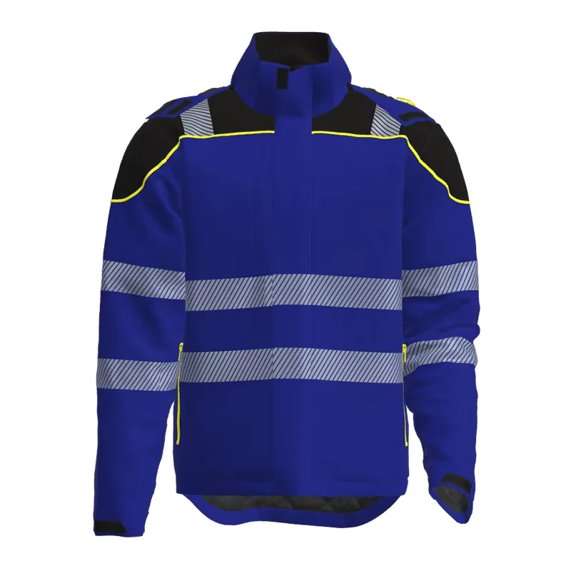 Factory Customized Workers Winter Cotton Windproof Waterproof Oilproof Warm Jacket with Reflective Tape
