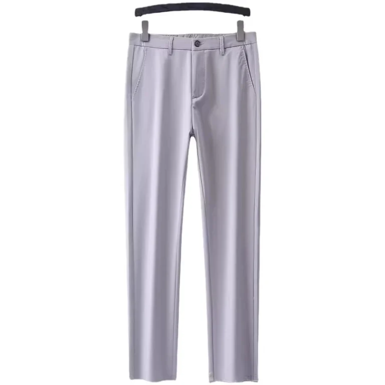 Factory-Direct-Autumn-Mens-Straight-Casual-Pants-Mid-Waist-Zipper-Fly-England-Style-Breathable-Machine-Washable-High-end