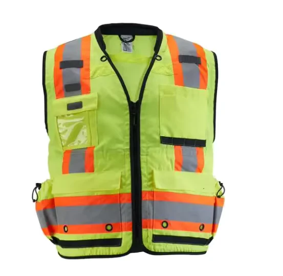 Factory Direct Custom Construction Clothing with Multiple Pockets High Visibility Reflective Vest for Survey Traffic Duty