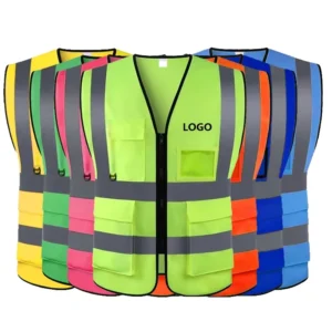 Factory Direct Custom Safety Vest with Reflective Multi Pocket Customized Logo