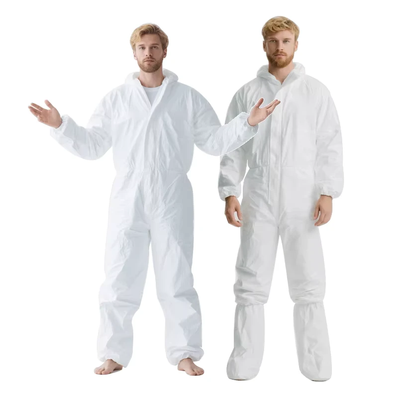 Factory Direct Disposable Dustproof Chemical Protective Anti-Static Waterproof Microporous Coverall Level D