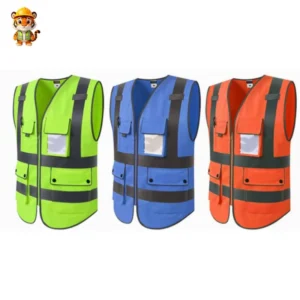 Factory Direct Multi-Pocket High-Visibility Traffic Vest with Reflective Strips for Construction Safety
