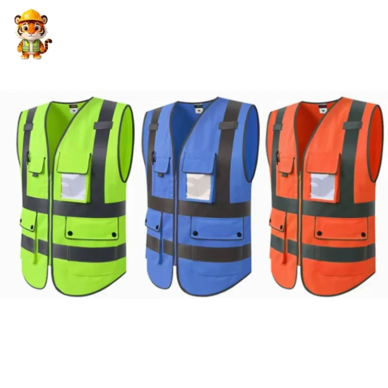 Factory-Direct-Multi-Pocket-High-Visibility-Traffic-Vest-with-Reflective-Strips-for-Construction-Safety