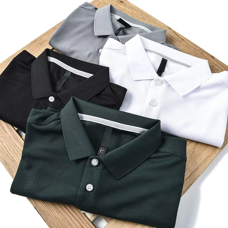 Factory Direct Quick Drying Men's Polo Shirts Elastic Reflective Polo t Shirts Men Cotton Shirts