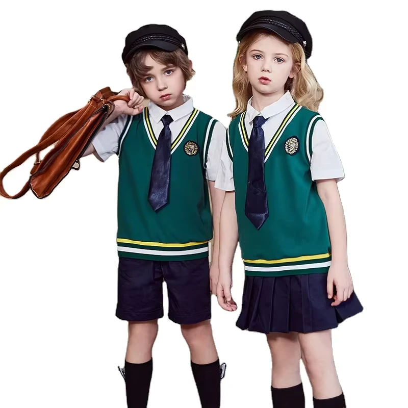 Factory Direct Sale School Uniform for School Students Spring Summer British Style School Uniform OEM