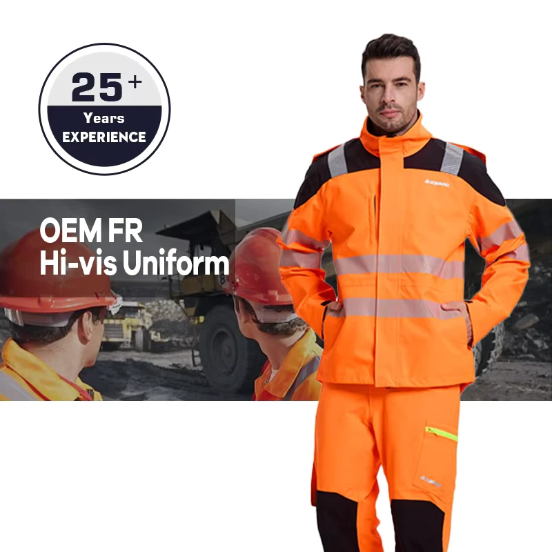 Factory Direct Spring Workwear Jacket and Pants Work Scrub Uniform Custom HI-VIS Construction Suit