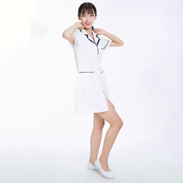 Factory-Direct-Supply-Hospital-Medical-Nurse-Work-Uniform-Dress-White