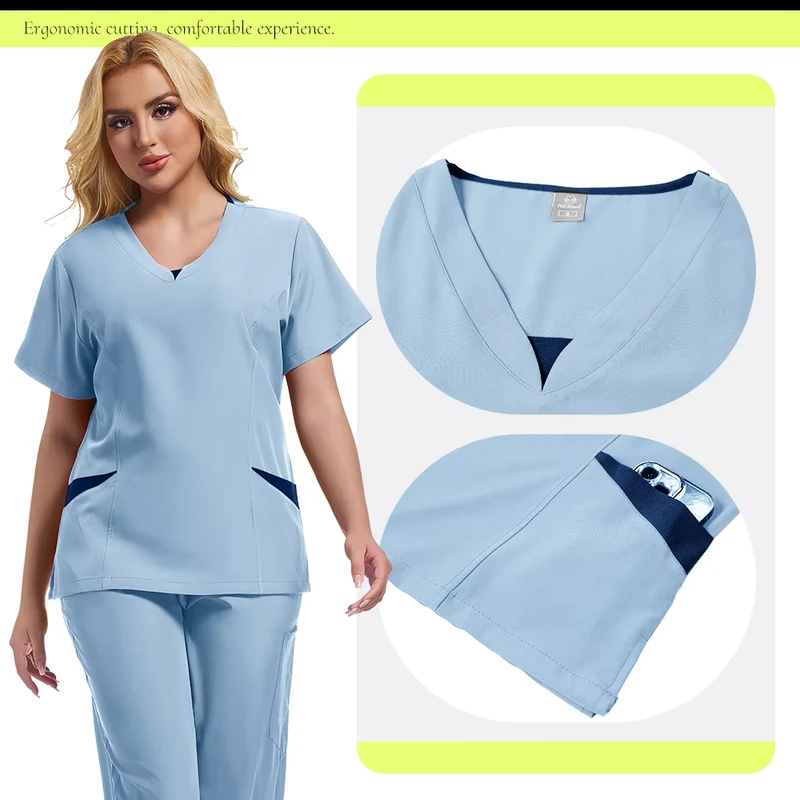 Factory Direct Unisex Short-Sleeve Thin Scrub Suit for Hospital Operating Room Medical Staff