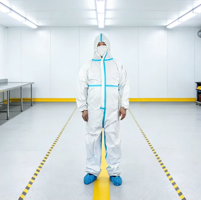 Factory Direct Water Resistant PP SMS Non woven Coveralls for Construction Site Mining Industry Work