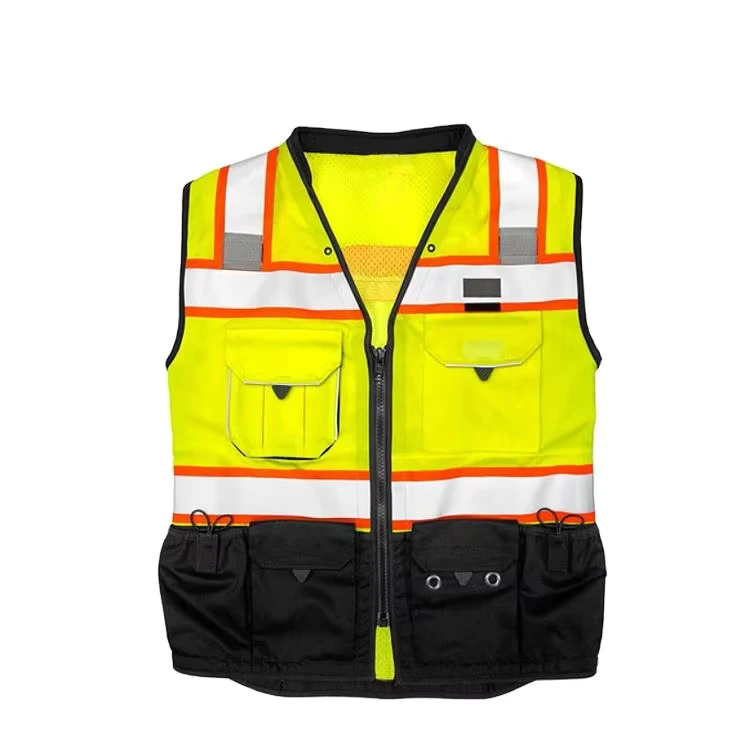 Factory-Direct-Work-Reflective-Clothing-High-Visibility-Reflective-Safety-Vest-Jacket-Industrial-Security-Vest-with-Button
