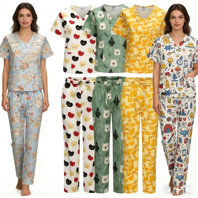 Factory Directly High Quality Custom Cotton Medical Scrubs Uniforms Breathable Nursing Uniform for Clinic Hospital Use Women's
