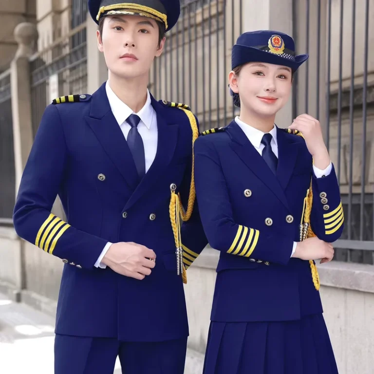 Factory-High-Quality-Unisex-Airline-Pilot-Uniform-Custom-Attendant-Aviator-Workwear-Suit-Polyester-Viscose-Free-Sample