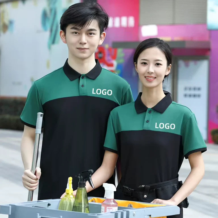 Factory-Logo-Polo-Shirt-Hotel-Restaurant-Workwear-Housekeeping-Uniform-Short-Sleeve