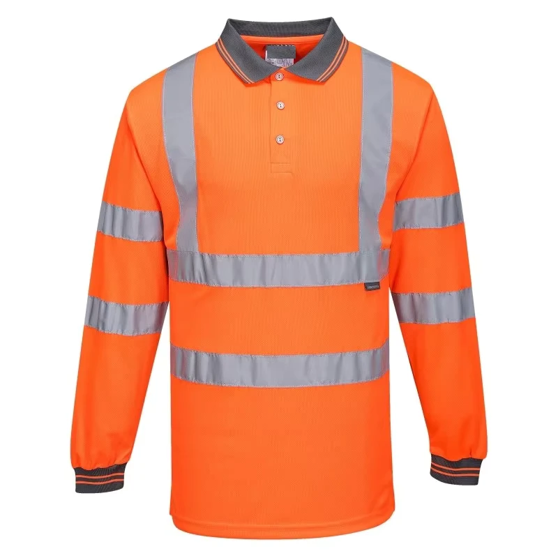 Factory Long Sleeves Hi Vis Polo Shirt Quick Dry Reflective Stripe O Collar Work Safety Reflective Short Sleeve Hi Vis Shirts