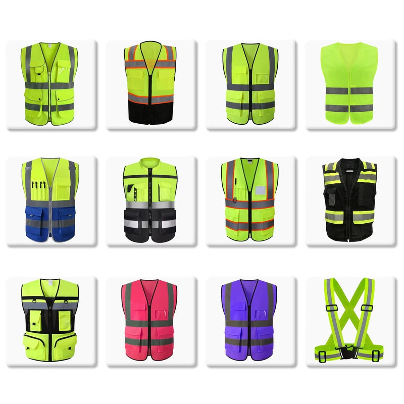 Factory Low MOQ Reflective Colorful Customization High Visibility Safety Vest for Workers