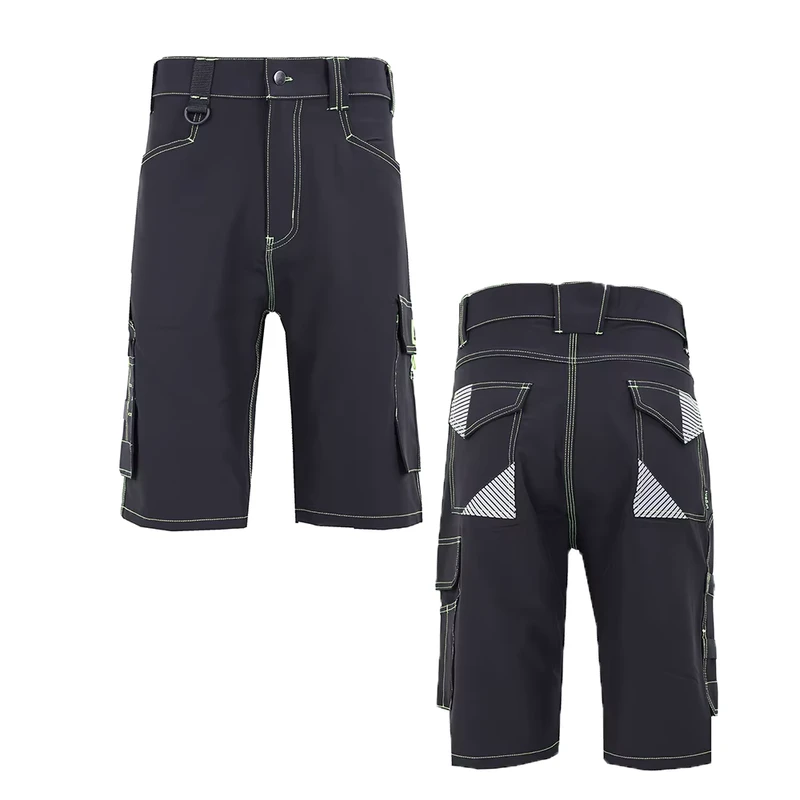 Factory Men's Work Pants Comfortable Polyester Spun Fabric with Reinforced Oxford Fabric Large Pocket Tool Bag Shorts