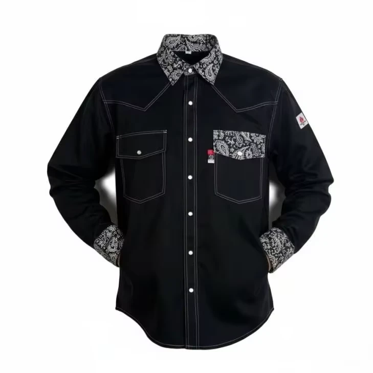 Factory-New-Design-NFPA2112-ASTM1506-100-Cotton-Breathable-ODM-FR-Flame-Retardant-Casual-Shirt-Mens-Safety-Protective