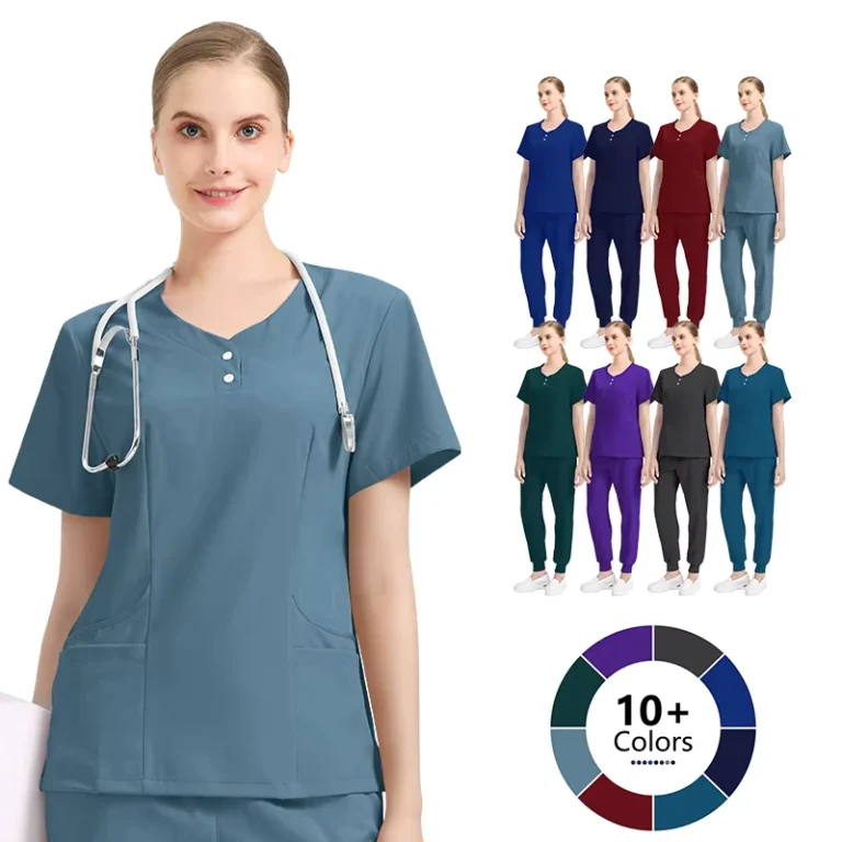 Factory-Nursing-Scrubs-Medical-Cargo-Pockets-Classic-Fit-TopSlim-Jogging-Pants-Plus-Sizes-Custom-Fashion-Scrub-Nurse-Set