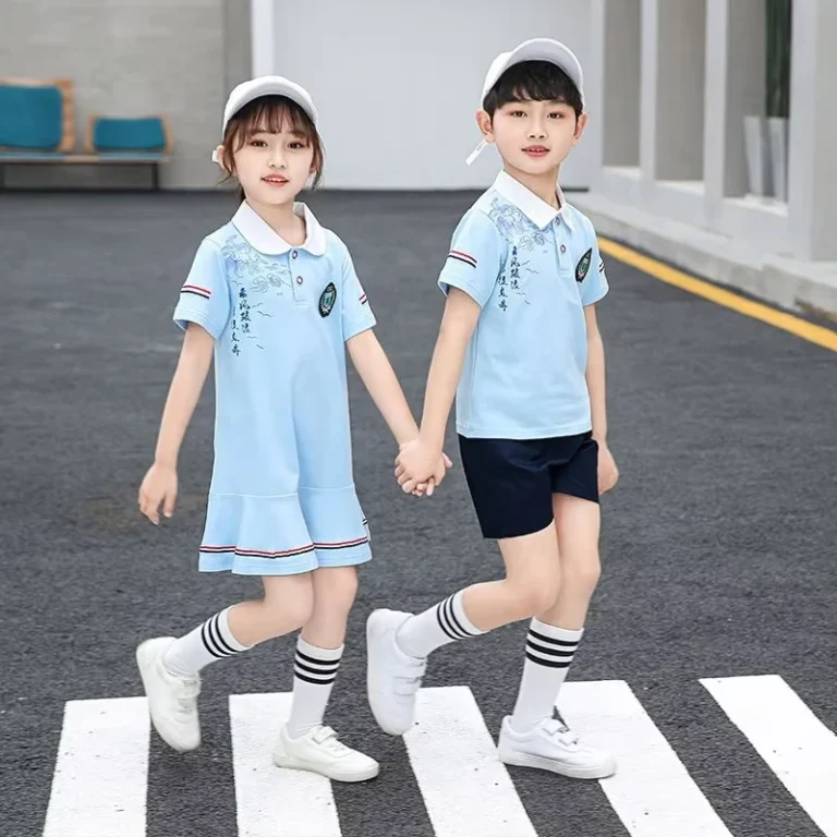 Factory-OEM-Boys-and-Girls-Primary-School-Sports-Uniform-Short-Sleeve