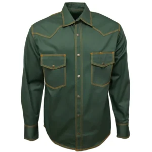 Factory OEM Men’s FR Work Shirts Long Sleeve Solid Color Plus Size Flame Retardant & Anti Static