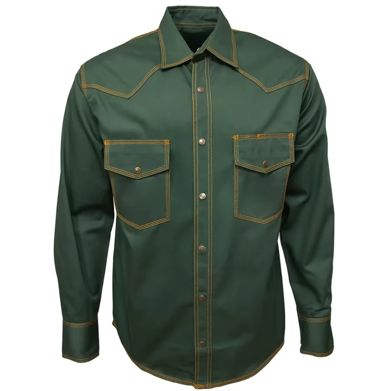 Factory OEM Men's FR Work Shirts Long Sleeve Solid Color Plus Size Flame Retardant & Anti Static