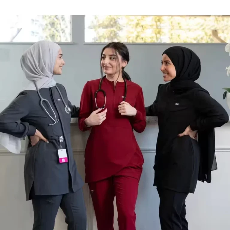 Factory-OEM-Spandex-Stretch-Long-Sleeve-Muslim-Nursing-Scrubs-Doctor-Muslim-Scrub-Suits-for-Women