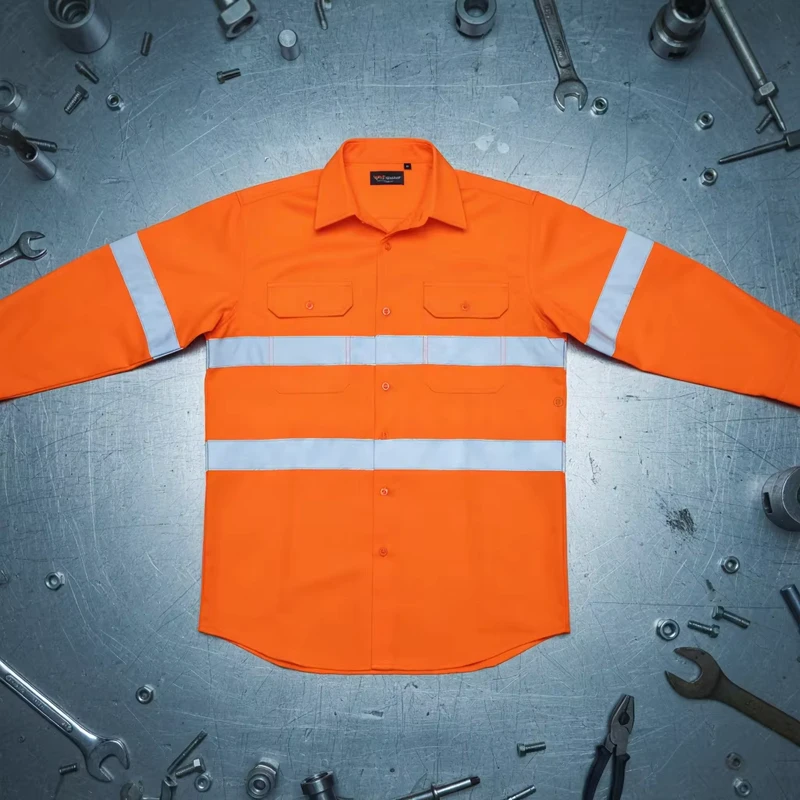 Factory Price ARC2 Rated FR Coverall HI-VIS Workwear for Welded Seams Oil Field Gas Station Use Long Safety Clothing