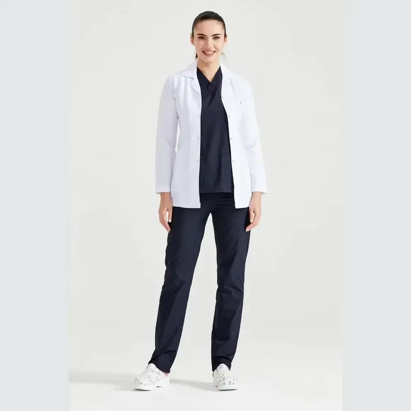 Factory Price High Quality Custom Woven White Hospital Uniform with Pockets Button Breathable Comfortable Lab Coat for Unisex