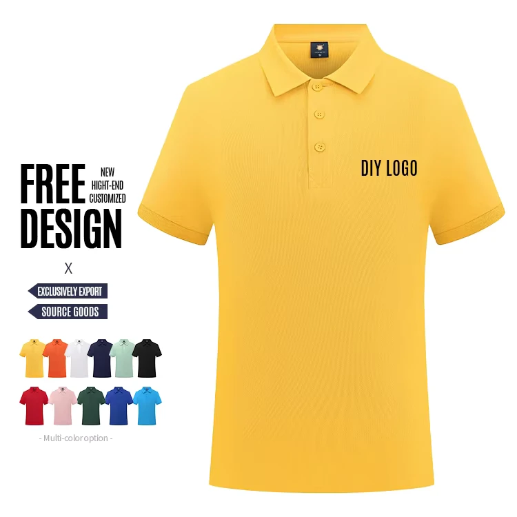 Factory Sale Pure Cotton Men's Work Polo Shirts with Custom Embroidery logo Side Split Golf Collar Polo t Shirts Uniform