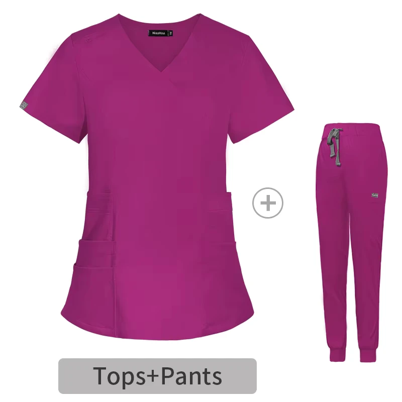 Factory Short-Sleeve Surgical Gown Set Women's Doctor and Nurse Uniforms Summer Scrub Suits