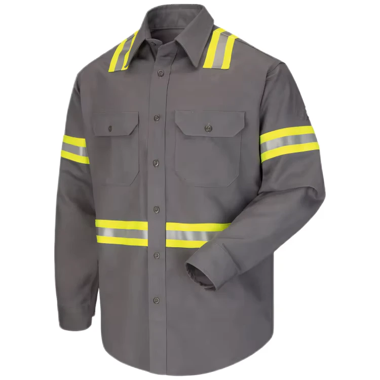 Factory-Supply-88-12-NFPA-2112-High-Visibility-Breathable-Lightweight-FR-Nylon-Cotton-Mandarin-Collar-Casual-Shirt-Men