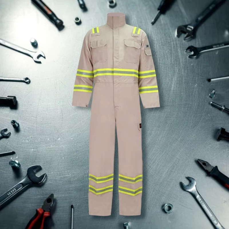 Factory Supply Cotton FR Coveralls Inherent Flame Resistant Anti cut CE Certified Oil and Gas Industry Safety Work Overall