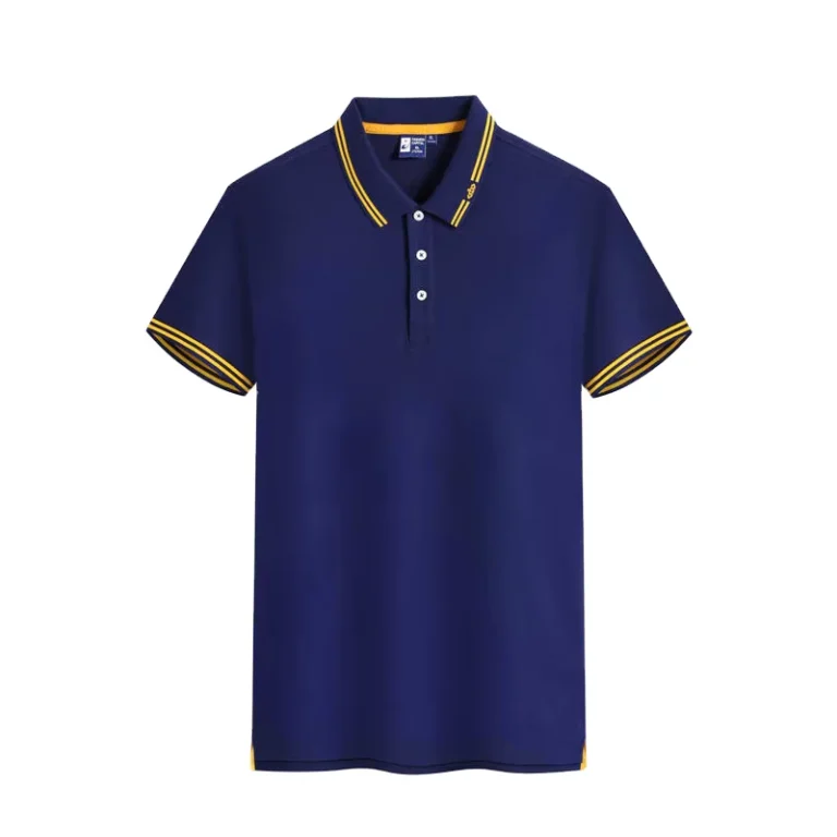 Factory-Supply-Custom-Logo-Navy-Casual-Polo-T-Shirt-for-Men-Short-Sleeve-Solid-Pattern-Formal-Style-Skin-Friendly