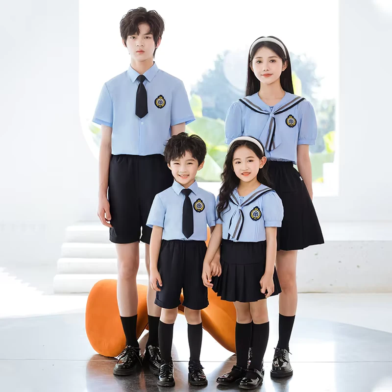 Factory Supply Customized International Kindergarten Children Kids Primary Clothes Navy High School Uniform Designs