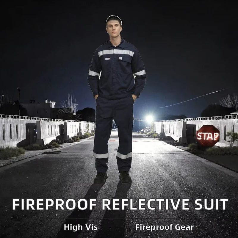 Factory Supply Fire Safety Anti-Static Workwear Electrician Construction Uniform Reflective