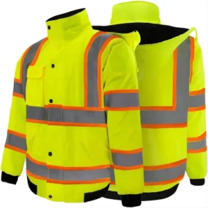 Factory Supply High Visibility Insulated Winter Waterproof Safety Jacket for Construction Work 100% Polyester