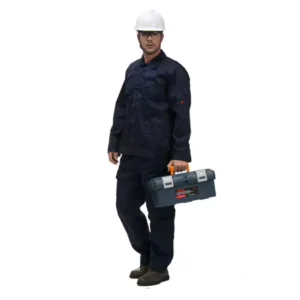 Factory Supply Instock ENISO 11612 EN 1149-5 Flame Retardant Jacket Pant FR Industrial Fire Retardant Suit