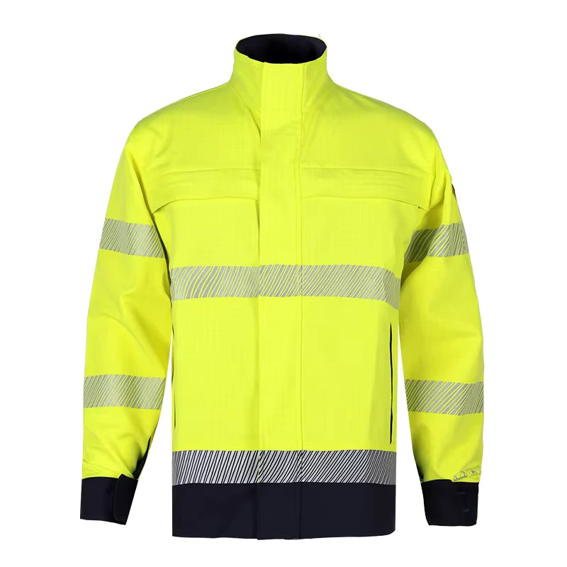 Factory Supply Modacrylic 4 way Stretch Multinorm Fire Resistant Fireproof FR Welder Fire Retardant Safety Welding Jacket