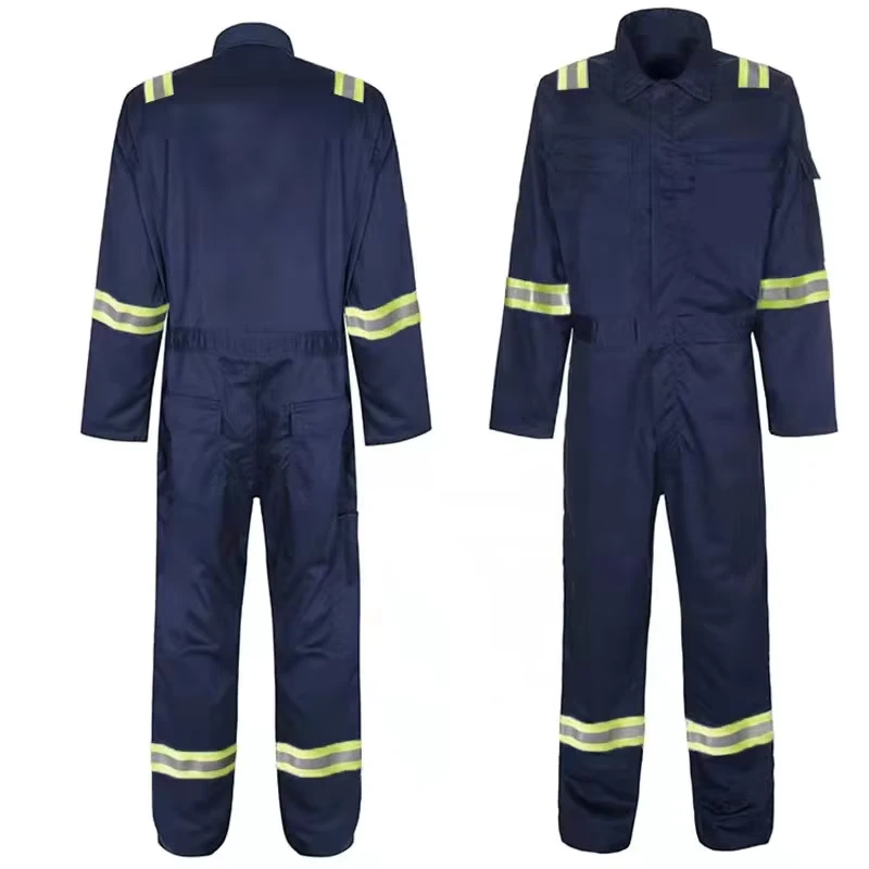 Factory Supply NFPA2112 EN11612 100%cotton Flame Retardant Coverall FR Industrial Work Suit